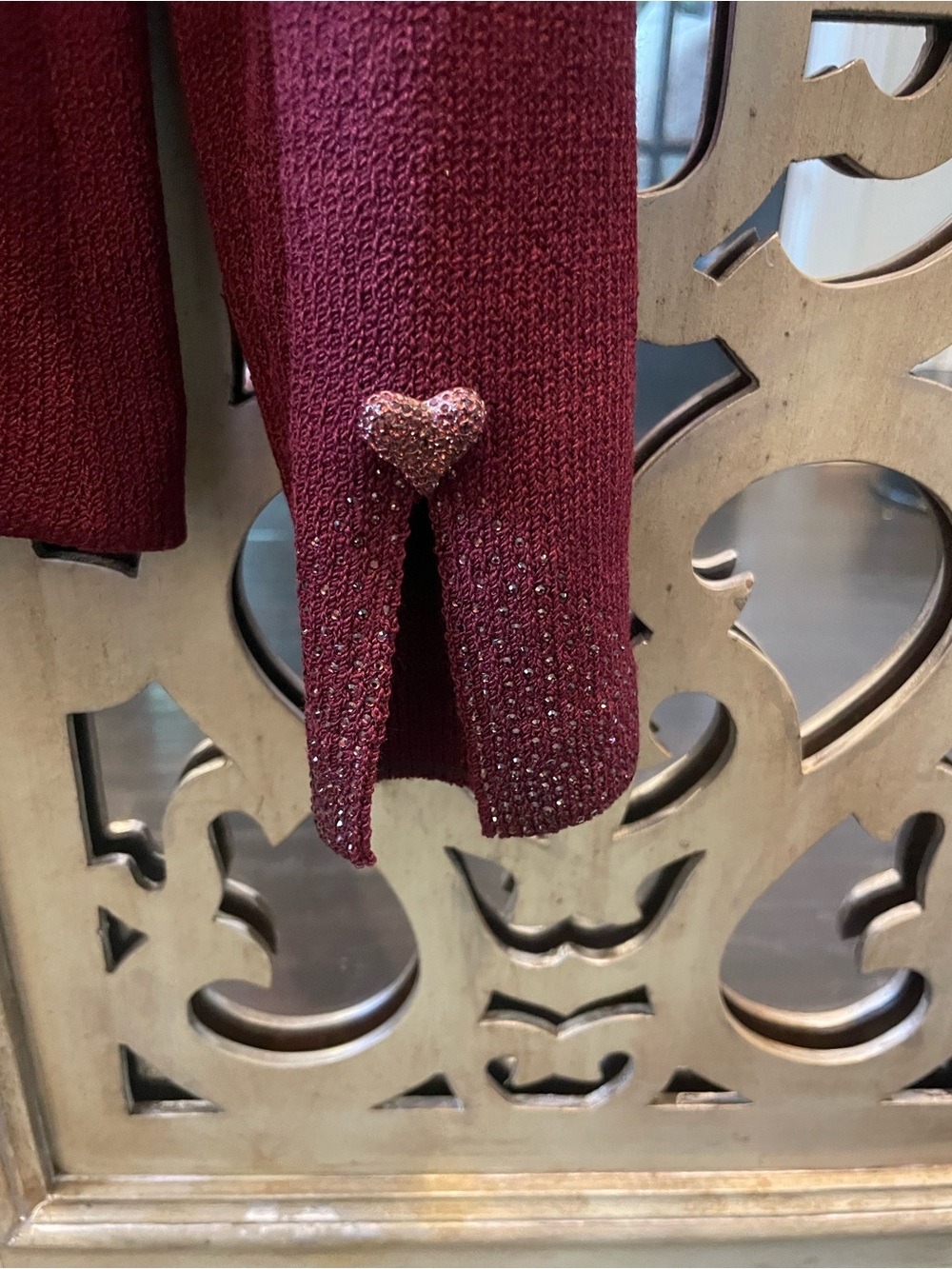 St John Evening Burgundy Structured Sweater - Picture 6 of 6